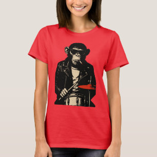 Camiseta Baterista Rebelde Chimpanzé