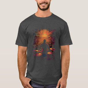 Camiseta Baterista Tambores Tocador de Tambor Banda Músico