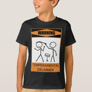 Camiseta Baterista Temperamental de advertência