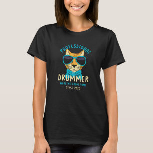 Camiseta Baterista Trabalhando De Casa Tocador De Bateria G