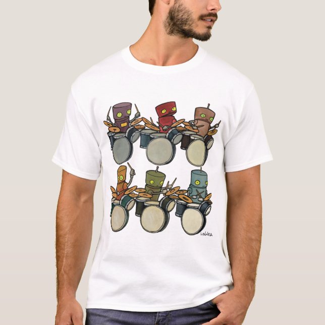 Camiseta Bateristas do robô (Frente)