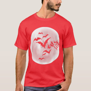 Camiseta Bates estranhos voando, lua, noite, Hallowee