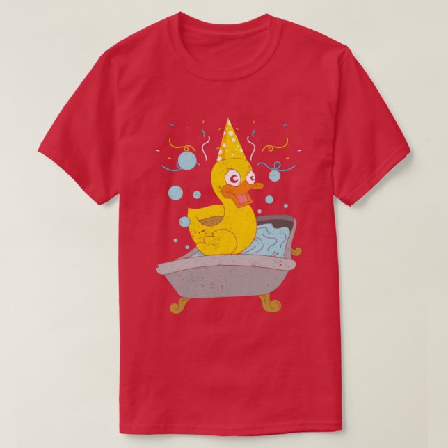 Camiseta Bath Duck Lover Duckling Birthday Party Bath Toy R (Frente do Design)