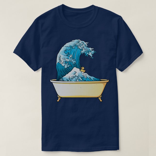 Camiseta Bathtub Kanagawa ondas por Tobe Fonseca (Frente do Design)