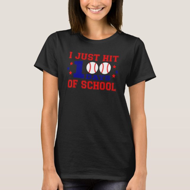 Camiseta Bati 100 Dias Com Baseball 100º Dia Da Escola (Frente)