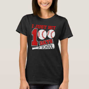 Camiseta Bati No Baseball Feliz 100 Dias De Inteligência Es