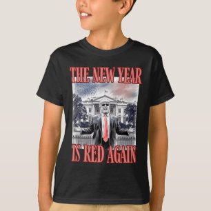 Camiseta Batida Bonita O Ano Novo É Vermelho Novamente Casa