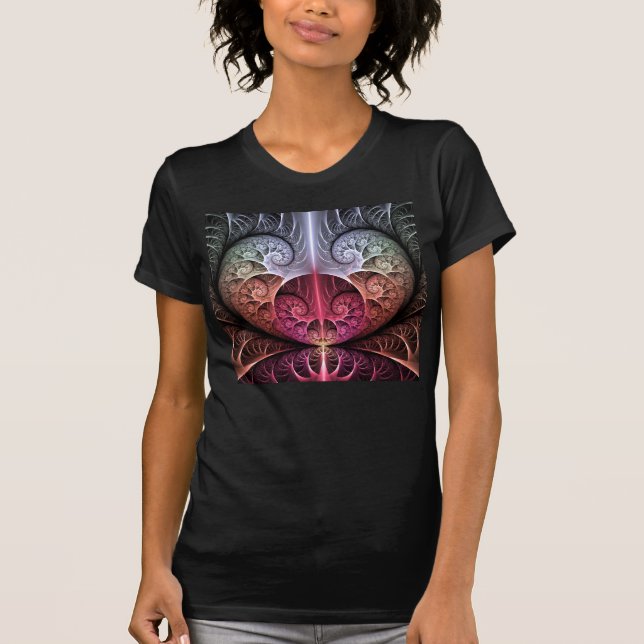 Camiseta Batida cardíaca, Abstrato Surreal Fantasy Arte Fra (Frente)