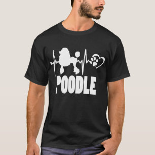 Camiseta Batida cardíaca - Poodle - Camisa-T Melhor Amiga d