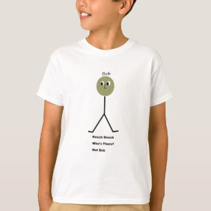 Camiseta Batida da batida. Quem está lá? Não é Bob.