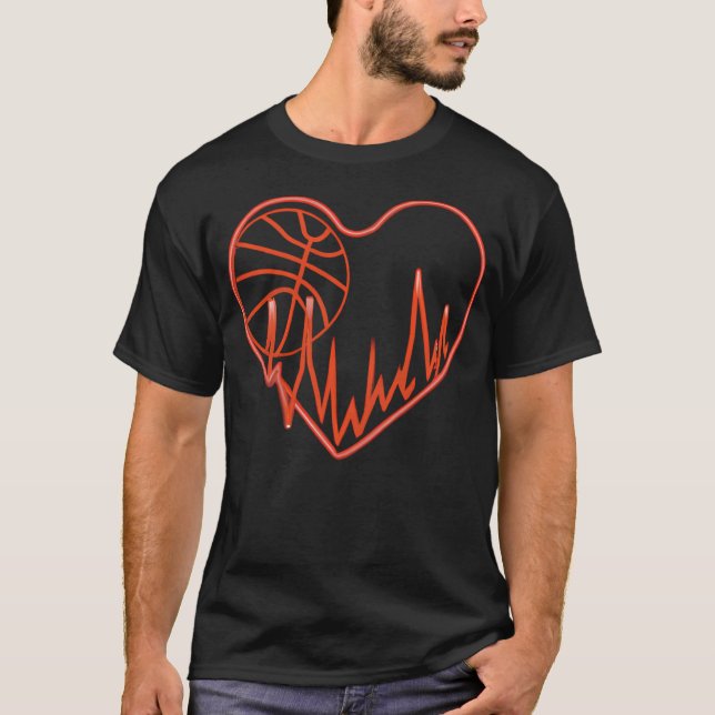 Camiseta Batida de Coração no Basquete Engraçado (Frente)