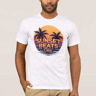 Camiseta Batidas do Pôr do Sol Retro Apenas Palmeiras Vinta