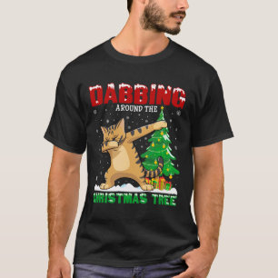 Camiseta Batido Em Torno Da Árvore De Natal Savannah Cat Xm