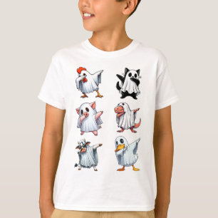 Camiseta Batidos Animais Fazenda Halloween Fantasma Engraça