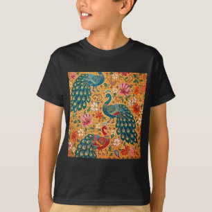 Camiseta Batik Autêntico do Pavão do Ceilão -Sri Lanka