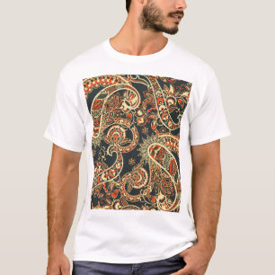 Camiseta Batik Paisley: Padrão De Vintage Sem Olho.