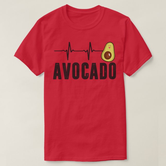 Camiseta Batimento Cardíaco Bonito Avocado, Vegan Para Home (Frente do Design)