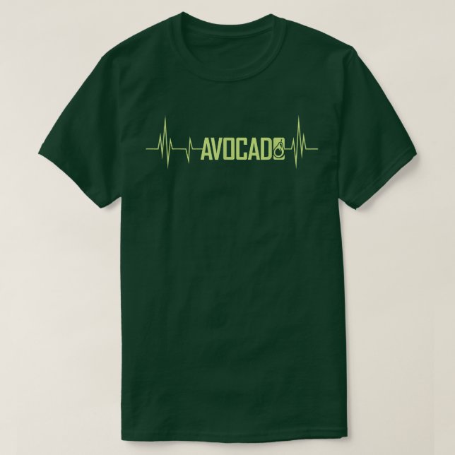 Camiseta Batimento Cardíaco Bonito Avocado, Vegan Para Home (Frente do Design)
