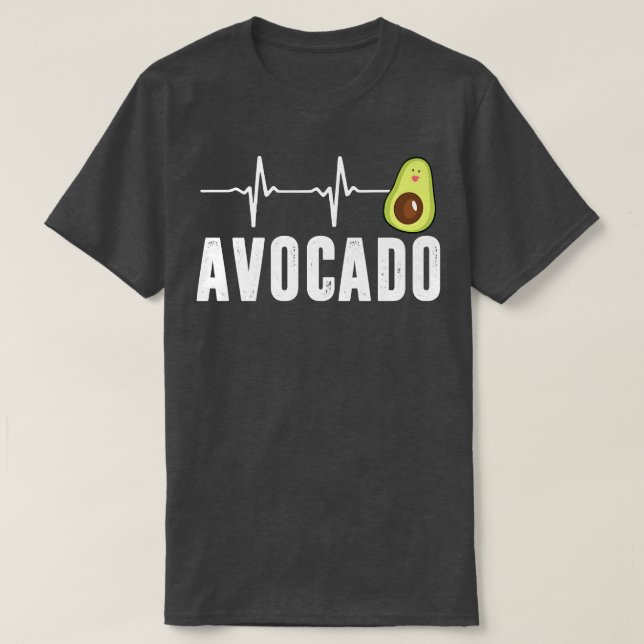 Camiseta Batimento Cardíaco Bonito Avocado, Vegan Para Home (Frente do Design)
