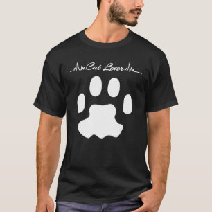 Camiseta Batimento Cardíaco de Gato Animal Pet gata Pata Pe