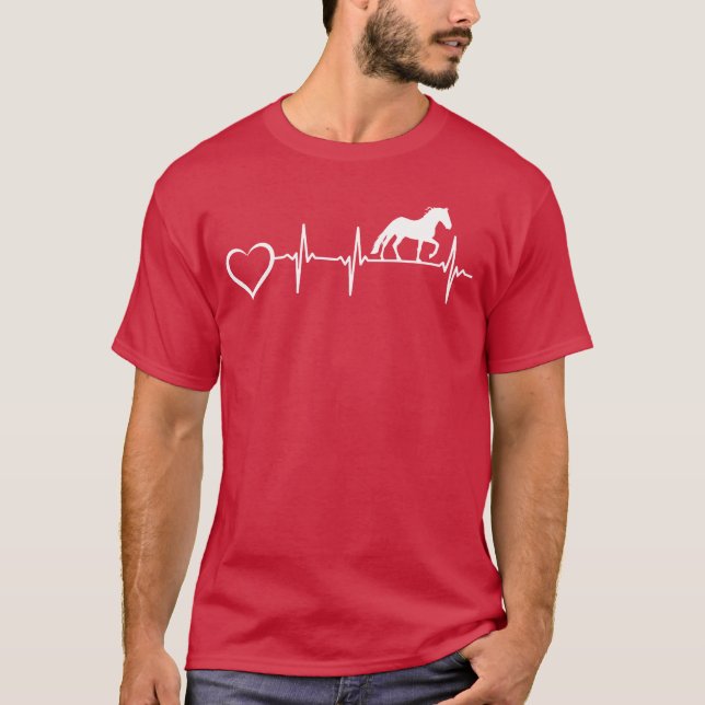 Camiseta Batimento Cardíaco Hormona Raparigas Cavalo Lover (Frente)