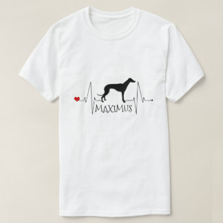 Camiseta Batimento Cardíaco Personalizado de Whippet Love