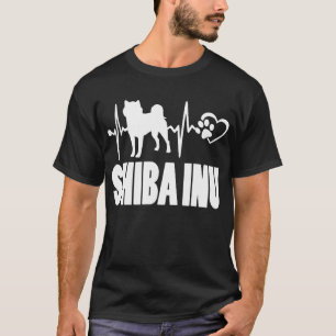 Camiseta Batimento cardíaco - Shiba Inu - Camisa-T de melho