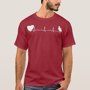 Camiseta Batimentos Cardíacos EKG Pombo Pombo Aves Raça Dov