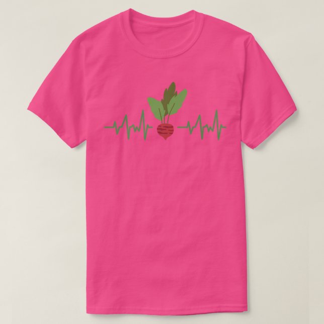 Camiseta Batimentos de coração vegetariano Beets Vegan Gift (Frente do Design)