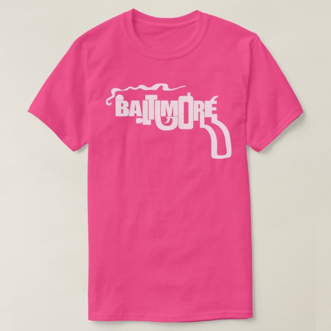 Camiseta Batimore Smoking Gun Charm City (Frente do Design)