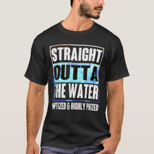 Camiseta Batismo Adultos Crianças Engraçadas Com Água Doce