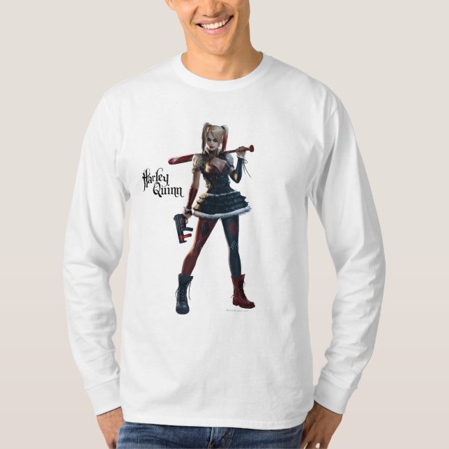 Camiseta Batman Arkham Knight | Harley Quinn com Bat (Frente)