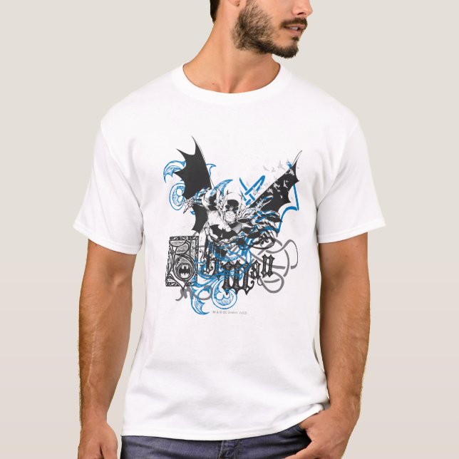 Camiseta Batman com Colagem de Knotwork (Frente)