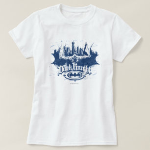 Camiseta Batman Dark Knight   Logotipo azul Cityscape