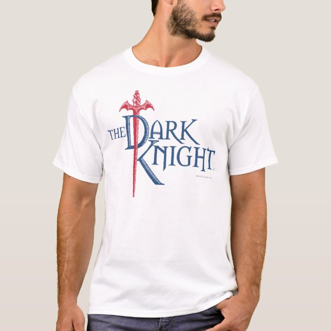 Camiseta Batman Dark Knight | Name Red Sword Logo (Frente)