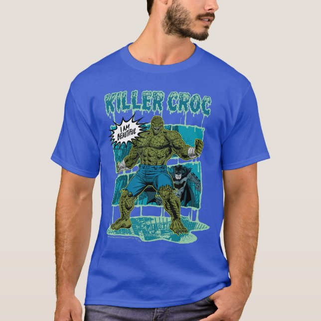 Camiseta Batman Killer Croc Eu Sou Bonito Comic rapaz (Frente)