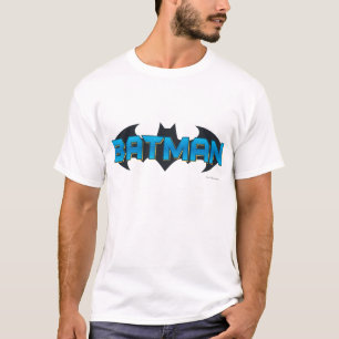 Camiseta Batman   Logotipo do nome azul