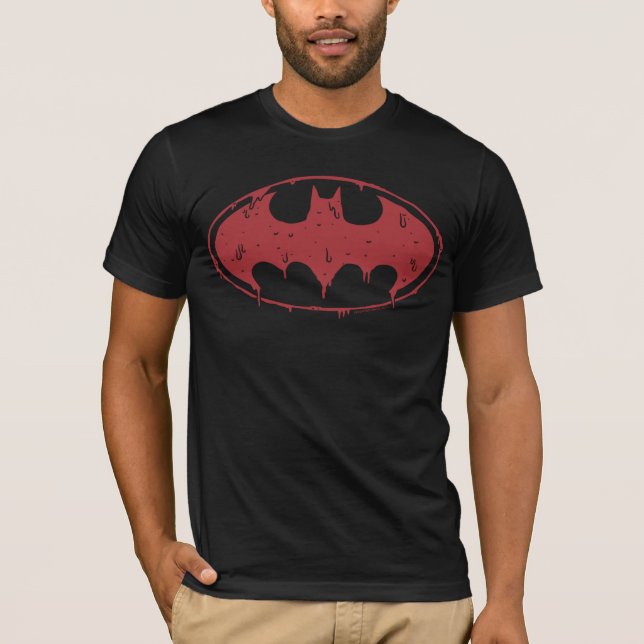 Camiseta Batman | Logotipo vermelho Oozing (Frente)