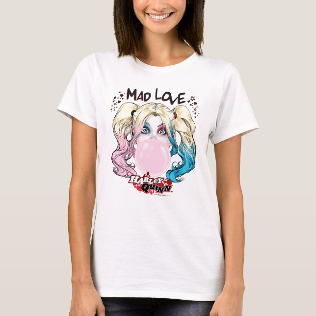 Camiseta Batman | Mad Love Harley Quinn Chew Bubble Gum (Frente)
