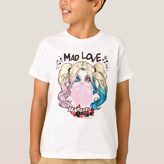 Camiseta Batman | Mad Love Harley Quinn Chew Bubble Gum (Frente)