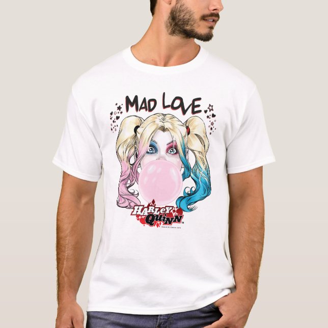 Camiseta Batman | Mad Love Harley Quinn Chew Bubble Gum (Frente)