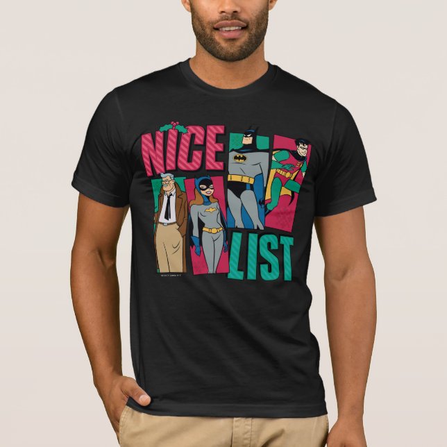 Camiseta Batman | Papais noeis Lista Nice de Heroínas (Frente)