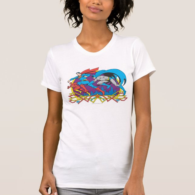 Camiseta Batman + Super-Homem + Flash (Frente)
