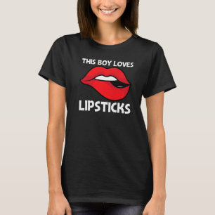 Camiseta Batom legal Para Meninos Maquiagem Cosmética