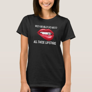 Camiseta Batom Para Mulheres Meninas Vestir Lábios Vermelho