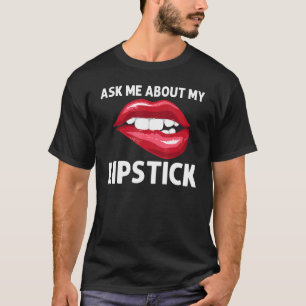 Camiseta Batom Para Mulheres Meninas Vestir Lábios Vermelho