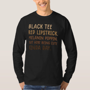 Camiseta Batom Vermelho Preto Melanina Poppin Por Aqui Send