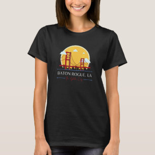 Camiseta Baton Rouge LA Ouro ponte ponte de ponte má Rua