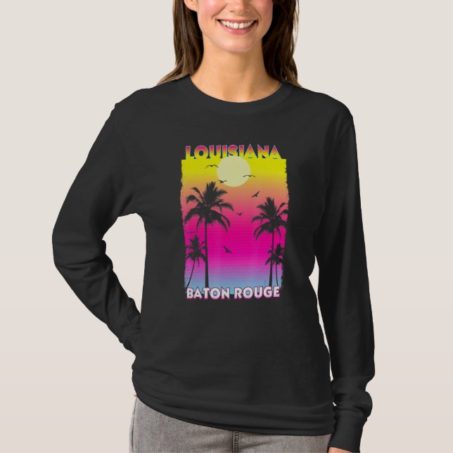 Camiseta Baton Rouge Louisiana La Summer Vintage Sunset (Frente)