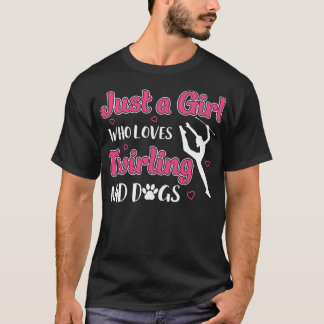Camiseta Baton Twirler Apenas Uma Menina Que Adora Cachorro